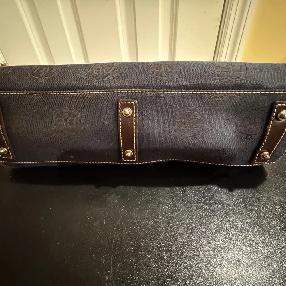 Dooney & Bourke Black Tote with Brown leather Straps
